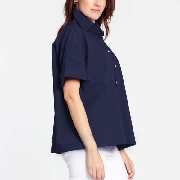 HINSON WU Women’s Shirt Navy Blue - Picture 1 of 11